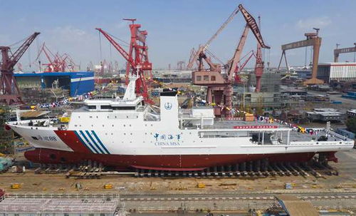 我國深遠(yuǎn)海大型專業(yè)海道測(cè)量船 海巡08 輪下水